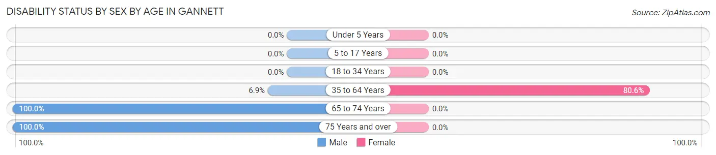 Disability Status by Sex by Age in Gannett