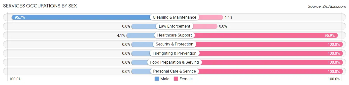 Services Occupations by Sex in Grace