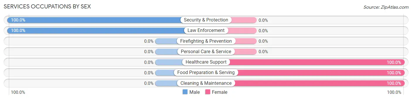 Services Occupations by Sex in Groveland