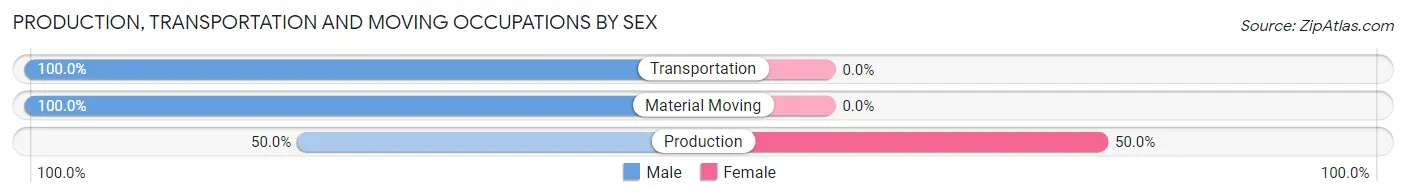 Production, Transportation and Moving Occupations by Sex in Hollister