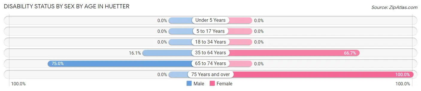 Disability Status by Sex by Age in Huetter