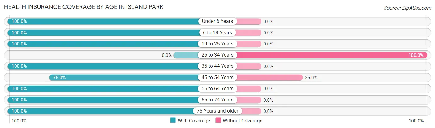 Health Insurance Coverage by Age in Island Park