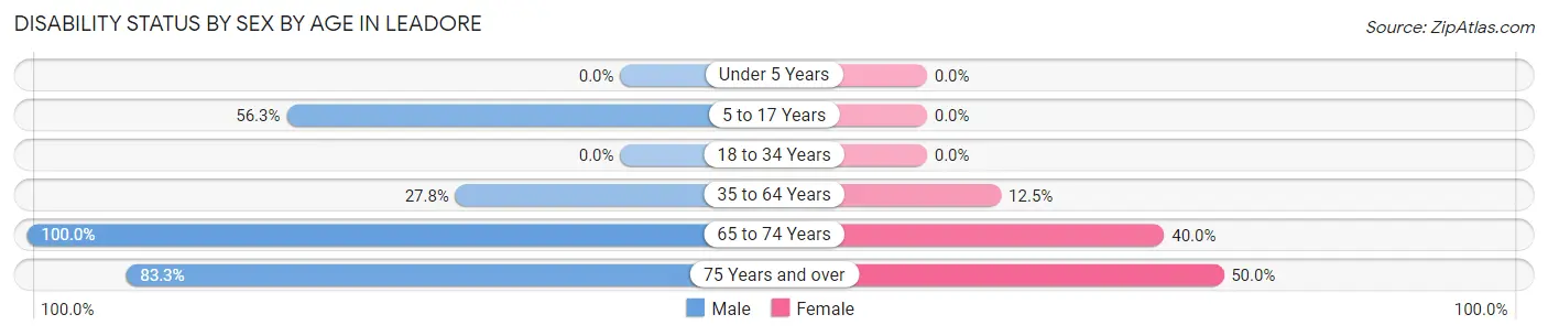 Disability Status by Sex by Age in Leadore
