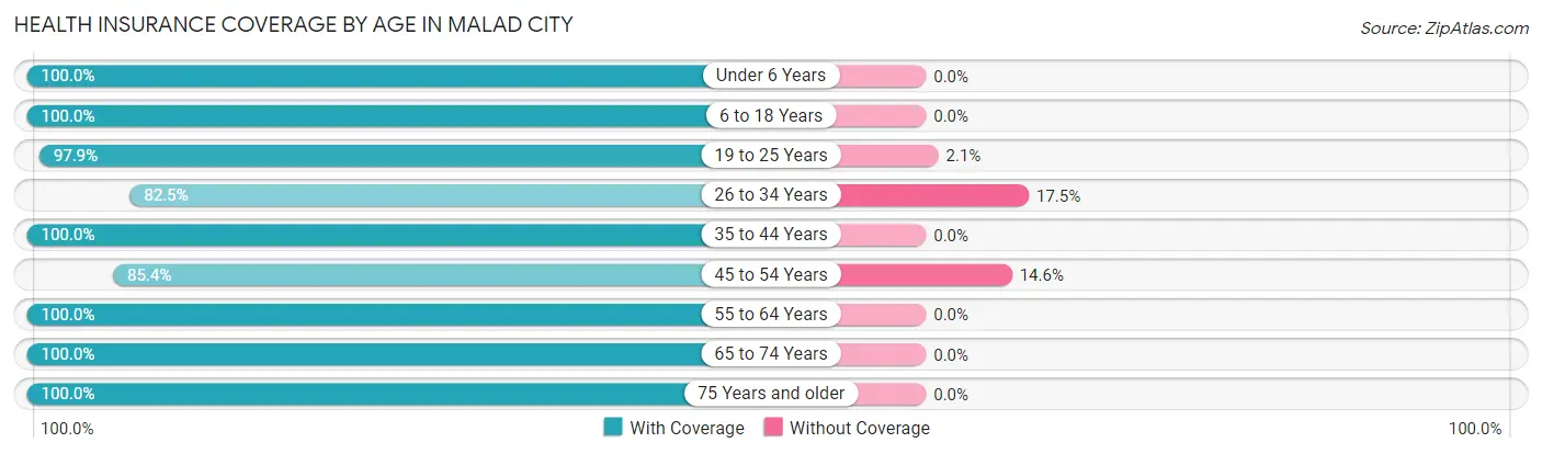 Health Insurance Coverage by Age in Malad City