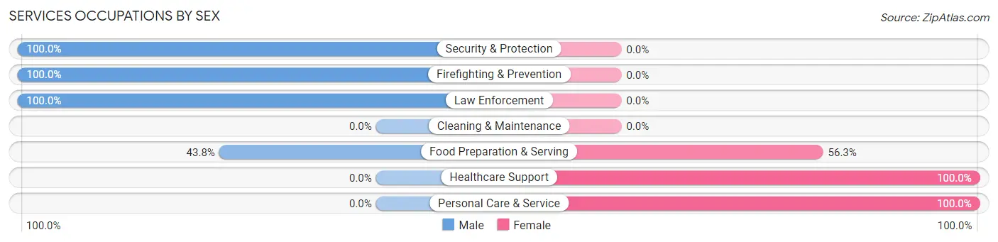 Services Occupations by Sex in Melba