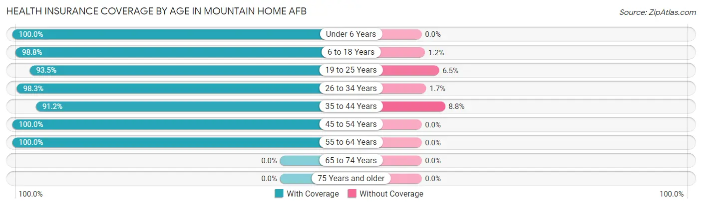 Health Insurance Coverage by Age in Mountain Home AFB
