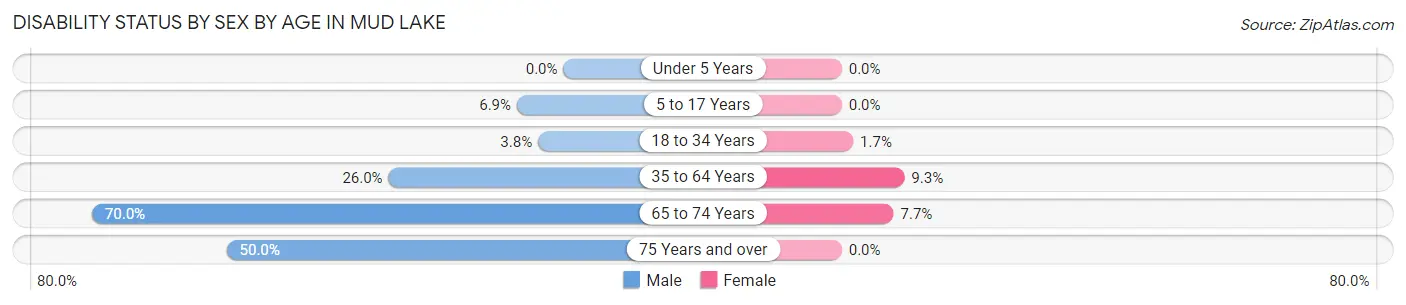 Disability Status by Sex by Age in Mud Lake