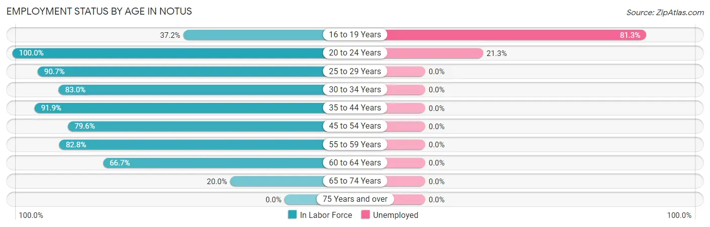 Employment Status by Age in Notus