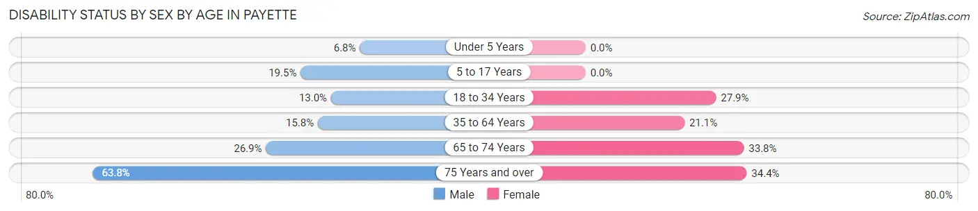 Disability Status by Sex by Age in Payette
