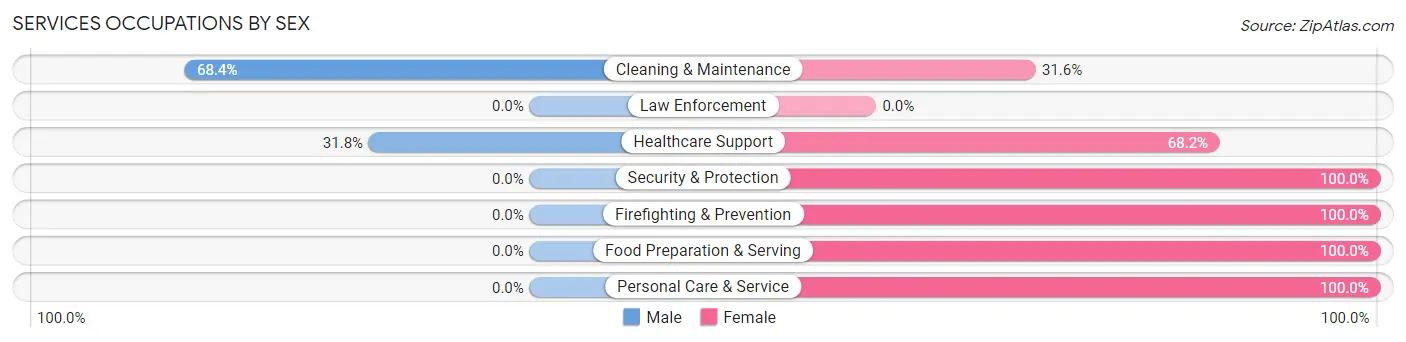 Services Occupations by Sex in Ririe