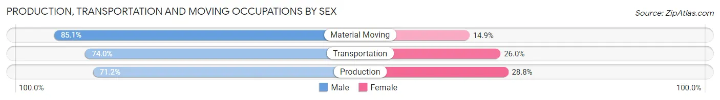 Production, Transportation and Moving Occupations by Sex in St Anthony