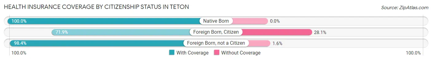 Health Insurance Coverage by Citizenship Status in Teton