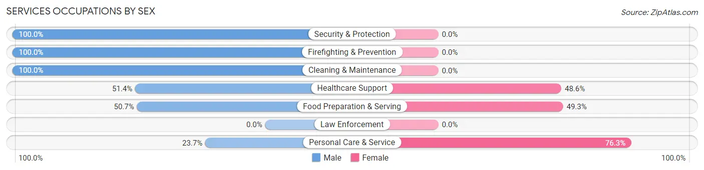 Services Occupations by Sex in Barrington