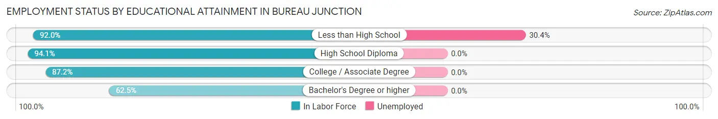 Employment Status by Educational Attainment in Bureau Junction