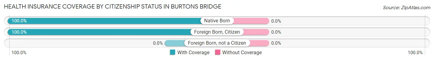 Health Insurance Coverage by Citizenship Status in Burtons Bridge