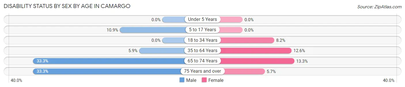 Disability Status by Sex by Age in Camargo