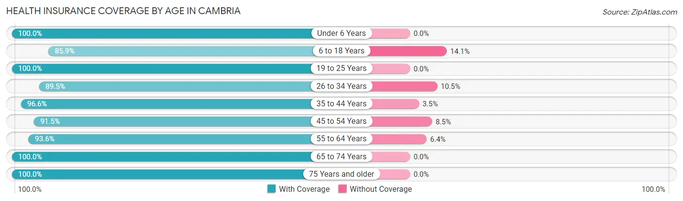Health Insurance Coverage by Age in Cambria