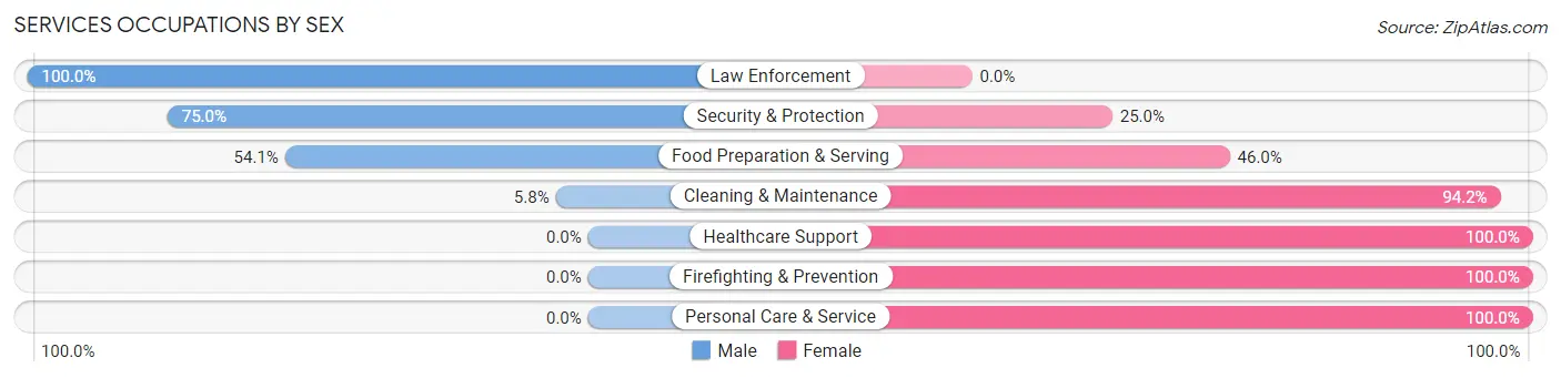 Services Occupations by Sex in Cambria