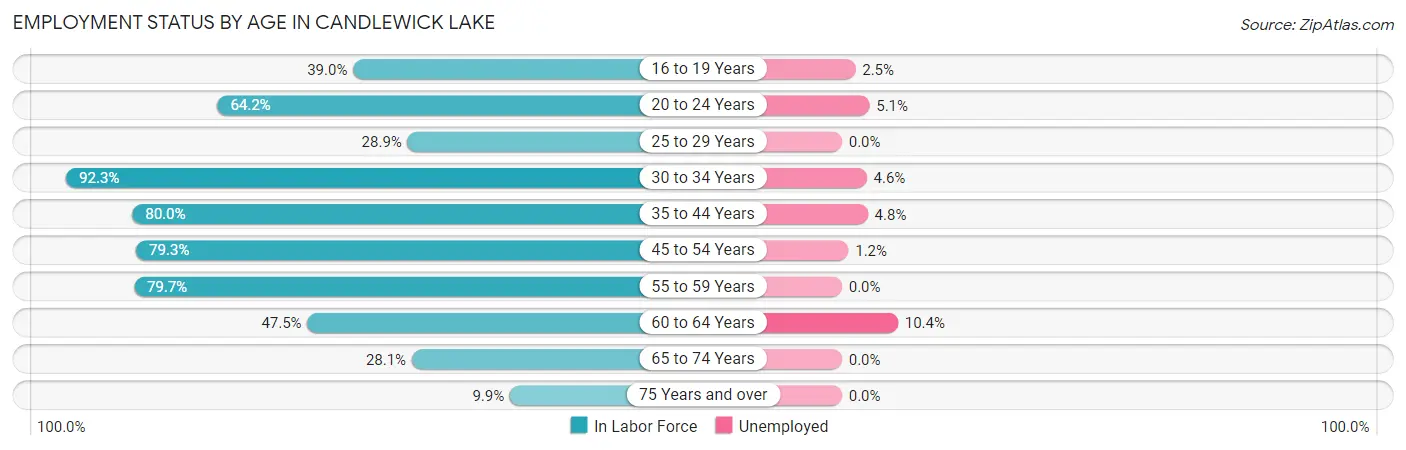 Employment Status by Age in Candlewick Lake