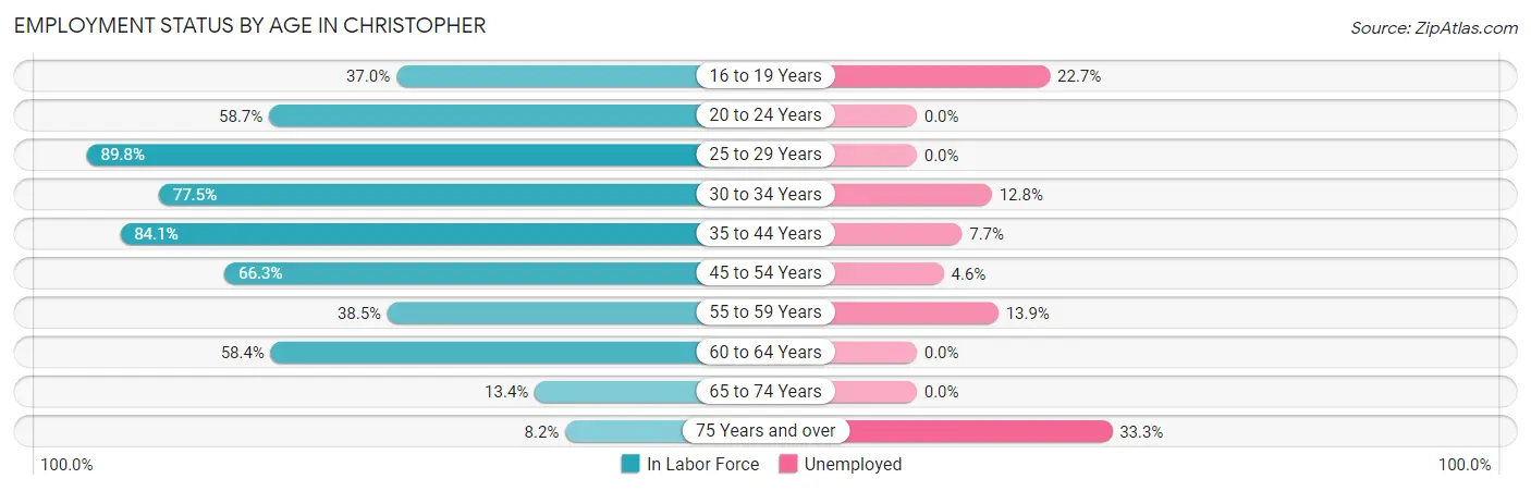 Employment Status by Age in Christopher