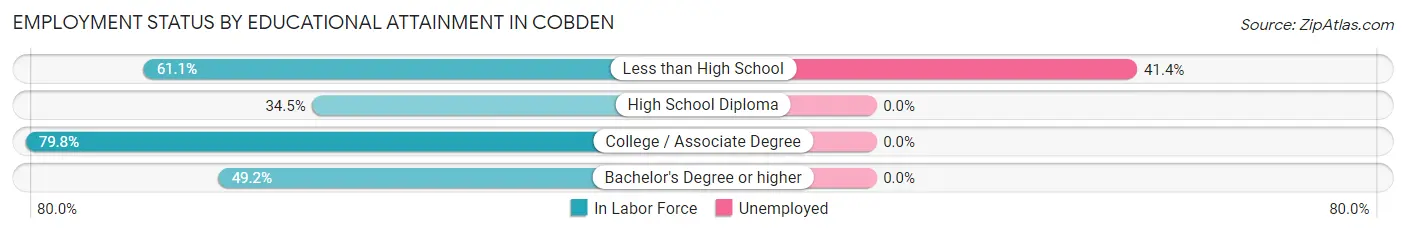 Employment Status by Educational Attainment in Cobden