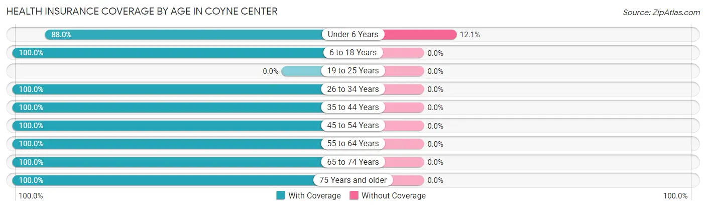 Health Insurance Coverage by Age in Coyne Center