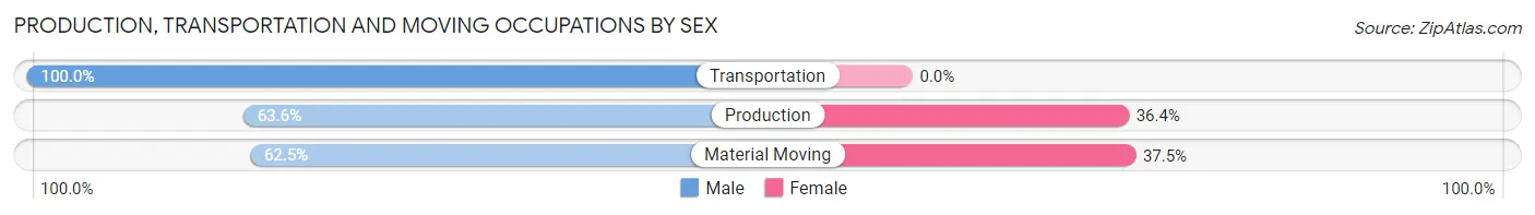 Production, Transportation and Moving Occupations by Sex in Coyne Center