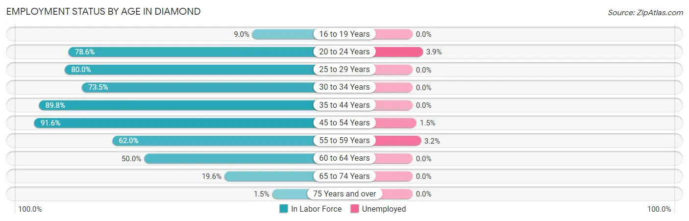 Employment Status by Age in Diamond
