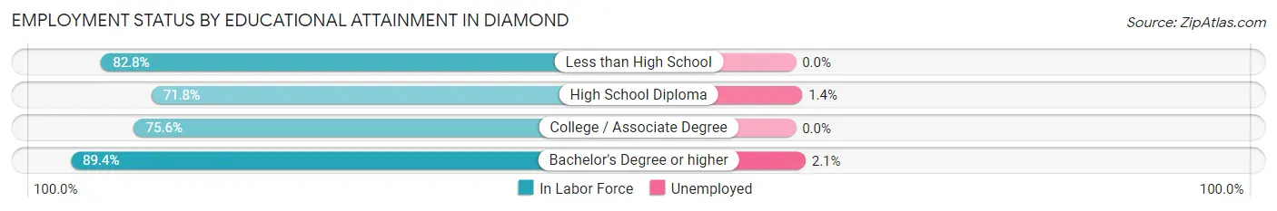 Employment Status by Educational Attainment in Diamond
