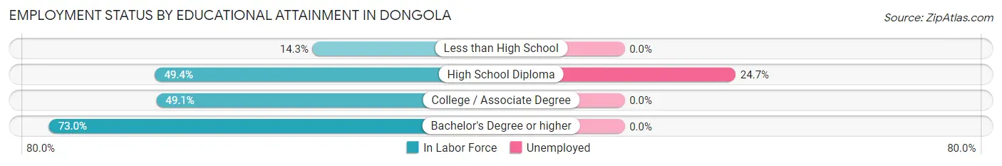Employment Status by Educational Attainment in Dongola