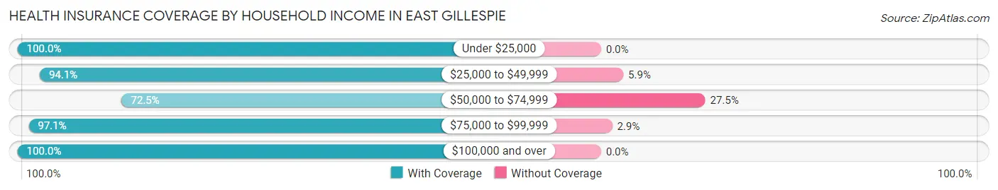 Health Insurance Coverage by Household Income in East Gillespie