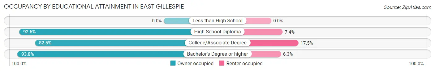 Occupancy by Educational Attainment in East Gillespie