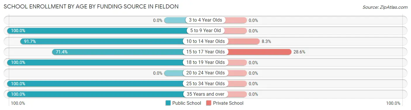 School Enrollment by Age by Funding Source in Fieldon
