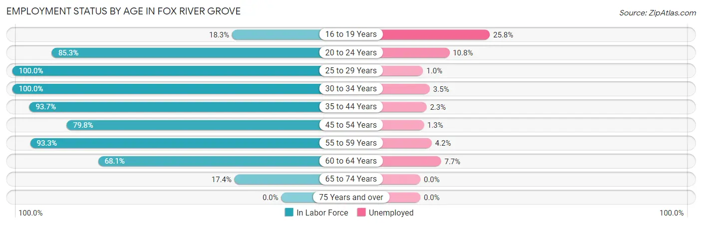 Employment Status by Age in Fox River Grove
