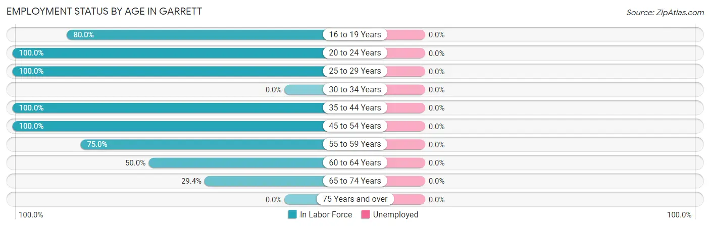 Employment Status by Age in Garrett