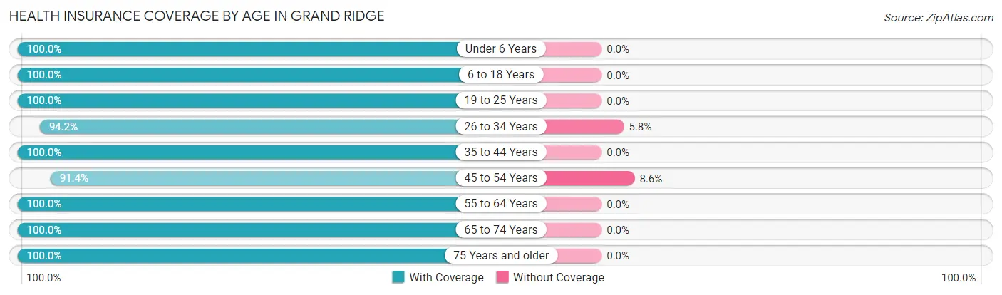 Health Insurance Coverage by Age in Grand Ridge