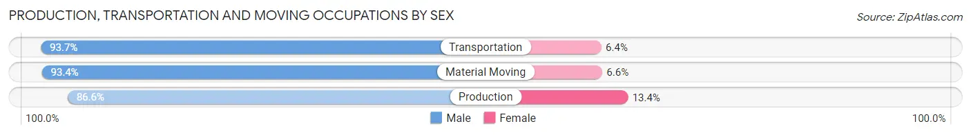 Production, Transportation and Moving Occupations by Sex in Henry