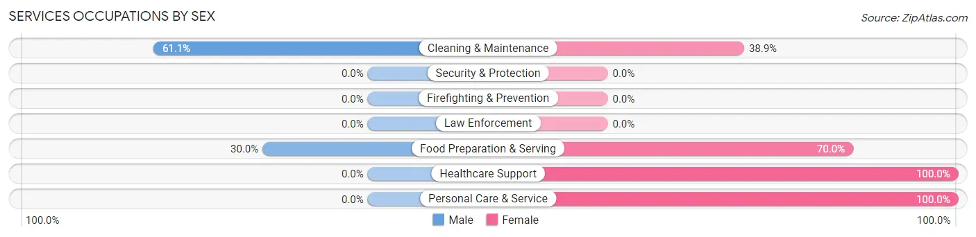 Services Occupations by Sex in Henry