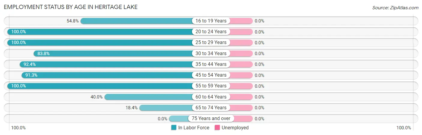 Employment Status by Age in Heritage Lake