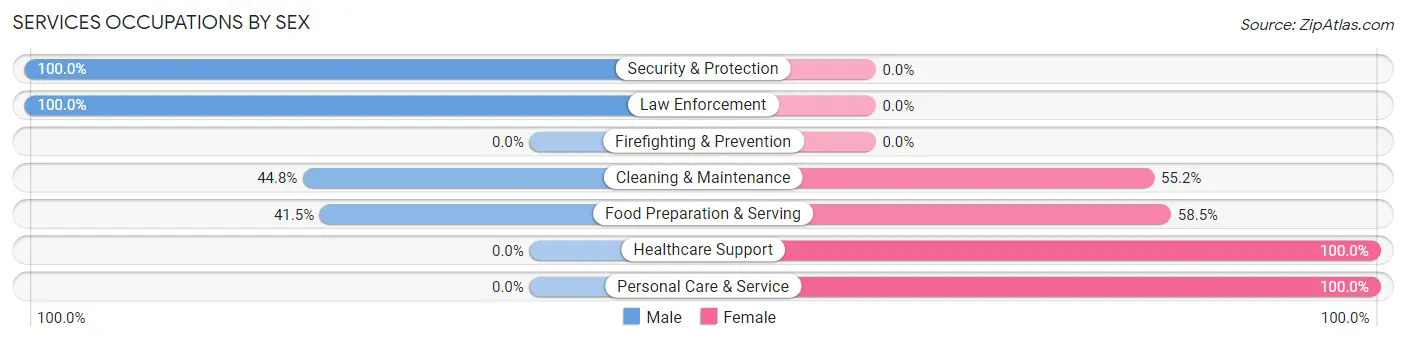 Services Occupations by Sex in Hodgkins