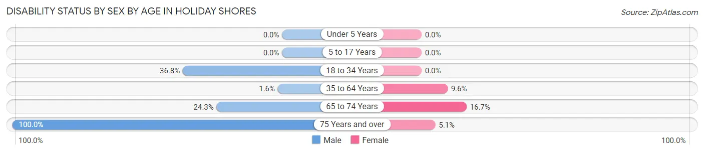Disability Status by Sex by Age in Holiday Shores
