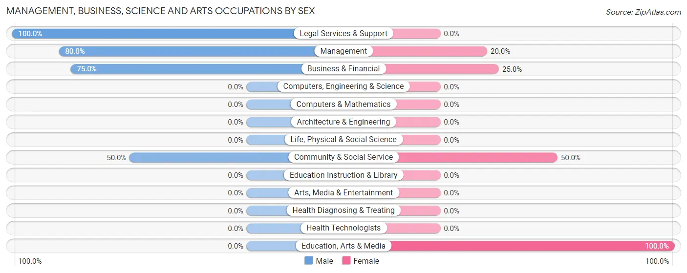Management, Business, Science and Arts Occupations by Sex in Irwin