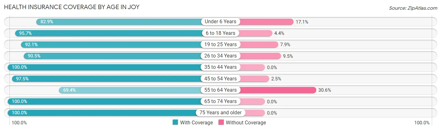 Health Insurance Coverage by Age in Joy