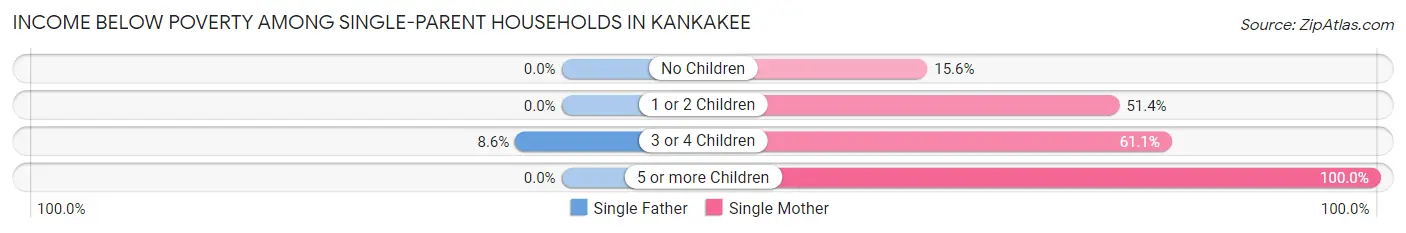 Income Below Poverty Among Single-Parent Households in Kankakee