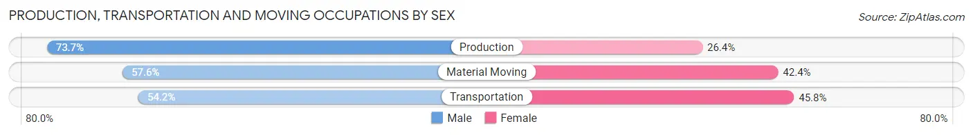 Production, Transportation and Moving Occupations by Sex in Litchfield