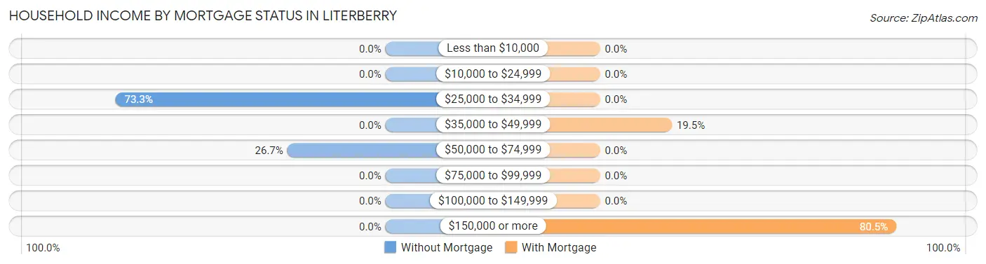 Household Income by Mortgage Status in Literberry