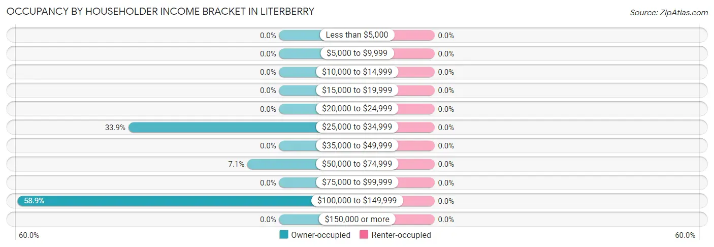 Occupancy by Householder Income Bracket in Literberry