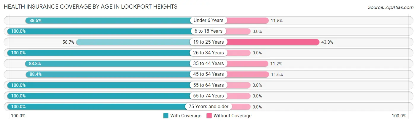 Health Insurance Coverage by Age in Lockport Heights