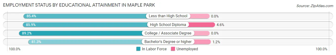Employment Status by Educational Attainment in Maple Park