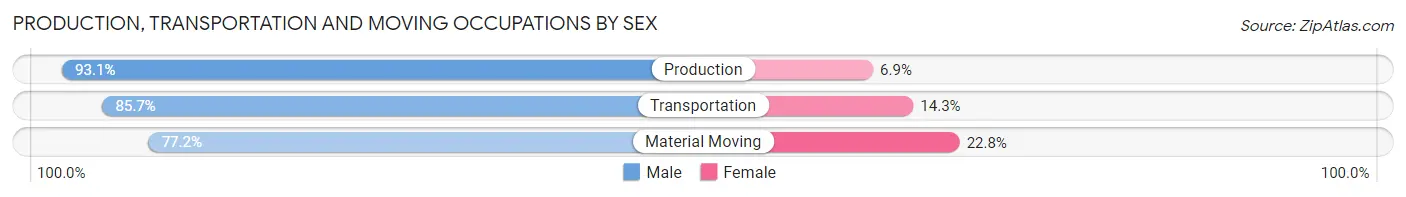 Production, Transportation and Moving Occupations by Sex in Maple Park